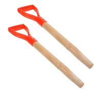 COLLBATH 2PCS Gardening Handle Replacement - Wooden Spade Handle for Digging - 19.65in D Shaped Pitch Fork Tool Replacement for Shovel Rake Fork Spading Hoe
