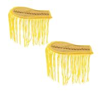 COLLBATH 2pcs Gold Tassel Epaulettes Lightweight Nonwoven Shoulder Badges for Band Uniforms Carnival Costumes Secure Attachment Flexible Fit for Performers and Dancers