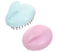 COLLBATH 2PCS Hair Scalp Massage Brushes with Handle Portable Shampoo Hair Washing Brush Boosts Blood Dandruff Suitable for Relaxation and Scalp Cleansing Random Color