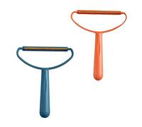 COLLBATH 2pcs Hair Sticking Remover Double-sided Lint Roller Carrot Shaped Easy to Use Non-slip Handle