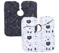 COLLBATH 2pcs Haircut Styling Apron Cartoon Hairdresser Cape with Adorable Prints for Home Salon Use Hairdressing Cape to Protect Clothes During Cutting and Coloring