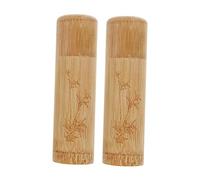 COLLBATH 2pcs Handicrafted Bamboo Pet Urn Cinerary Jar for Ashes Pet Memorial Box Small Mini Urn for Bone Ash Storage