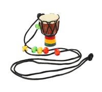 COLLBATH 2pcs Handmade Miniature African Drum Necklace Wooden Djembe Percussion for Home Decor Boys and Girls Random Color