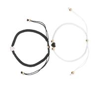 COLLBATH 2Pcs Heart Bracelets for Couples Handmade Woven with Romantic Heart Design present for Valentine's Day Friendship and Special Occasions