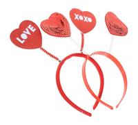 COLLBATH 2pcs Heart-Shaped Sequin Headbands for, Valentine'S Day Hair Hoops with Spring Headband Design, Party Photo Props and Wedding Festive Hair Accessories