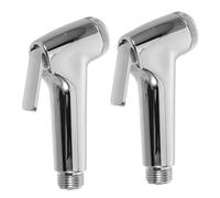COLLBATH 2pcs High Pressure Bidet Toilet Sprayer Head Silver Plastic Handheld Jet Nozzle for Rv Kitchen Bathroom Cleaning Cloth Diaper Rinse Portable Shower Spray for Travel Trailers