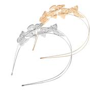 COLLBATH 2pcs Hollow Butterfly Headband Gold and Silver Wire Butterfly Hair Crown Decorative Headband for Women Elegant Prom Party Hair Accessory for Wedding Birthday Celebration