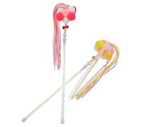 COLLBATH 2pcs Interactive Cat Teaser Wand Kitten Plaything for Engaging Indoor Fun Encourages Healthy Exercise and Reduces Destructive Behavior