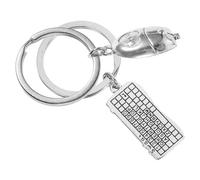 COLLBATH 2pcs Keyboard Mouse Keychain Pendant Backpack Accessory for Tech Enthusiasts Unique Computer Key for Programmers and Gamers