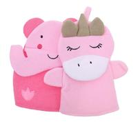 COLLBATH 2pcs Kids Cartoon Bath Gloves Set Elephant Unicorn Exfoliating Shower Mitts Dual-Purpose Skin Scrubbing Gloves for Gentle Body Cleansing and Bathing Supplies