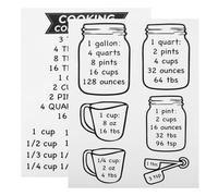 COLLBATH 2pcs Kitchen Measurement Conversion Chart Stickers Multifunctional Baking Reference for Ounces Cups Grams Read Compact Design for Precise Cooking at Home and Travel