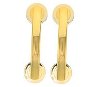 COLLBATH 2pcs Large Gold Suction Grab Rails Self-Adhesive No-Drill Bathroom and Kitchen Safety Handrails for Glass Doors Tiles Mirrors Stable Portable Support Handles for Elderly and