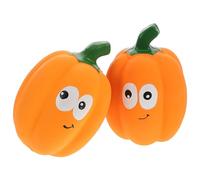 COLLBATH 2pcs Latex Squeaky Dog Chew Pumpkin Shape Pet Sound for Puppy Teething and Interactive Play