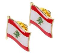 COLLBATH 2pcs Lebanon Flag Lapel Pin Badge Crafted Metal Brooch for Backpack Scarf Hat Clothes Elegant Lebanese National Pride Accessory Unique Fashion Statement
