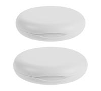 COLLBATH 2Pcs Magnetic Retainer Case with Mirror Invisible Teeth Aligner Storage Box for Traveling, White Orthodontic Braces Protection Container