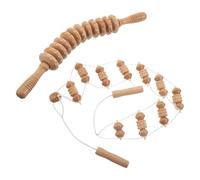 COLLBATH 2pcs Massage Wood Roller Back Massager Stick Massage Tool Wood Rollers Wooden for Back Leg Muscle Stick Muscle Khaki