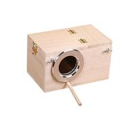 COLLBATH 2pcs Medium Wooden Bird Nesting Organizer with Clear View Window Left Openings for Bird Watching Durable House for Finches and