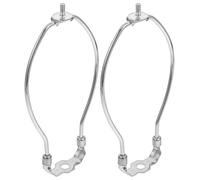 COLLBATH 2pcs Metal Lampshade Bracket Horn Shaped Lamp Harp Replacement with Iron Material and Silver Finish, Reducing Glare and Light Diffusion, for Work Environment and Reading Corners
