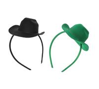 COLLBATH 2Pcs Mini Sombrero Cowboy Hat Headbands for Women and Festival Hair Accessories Stylish Western Partyband for Halloween Birthday Carnival