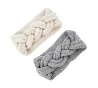 COLLBATH 2pcs Mohair Cross Knotted Headband Hat Women Knitted Ear Warmers Soft Comfortable for Family Friends Colleagues