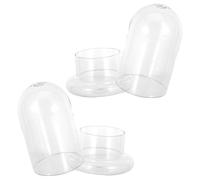 COLLBATH 2pcs Moss Ecological Glass Bottles with 8mm Hole for DIY Micro Landscape Holder Made of High Borosilicate Glass, Not Easy to Break, for Indoor Terrarium and Office Ornament