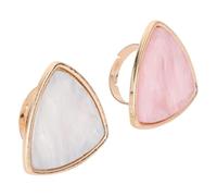 COLLBATH 2pcs Nail Art Resin Mixing Rings Unique Marble Triangle Palette for Creative Nail Design Professional Salon and Home Use