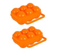 COLLBATH 2pcs Outdoor Egg Carton Egg Cup Deviled Egg Extra Large Egg Cartons Egg Storage Cases Eggs Carton Portable Refrigerator Outdoor Egg Container Pan Récipients Easter Orange Plastic