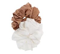 COLLBATH 2pcs Oversized Satin Scrunchies for Jumbo Ballet Hair Ties for Thick Curly Hair Soft Fabric Ponytail Holders for Sleep Styling