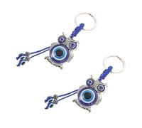 COLLBATH 2pcs Owl Evil Eye Keychain Eyes for Car Hanging Ornament Stylish Key Decoration for Handbags Wall and from Evil