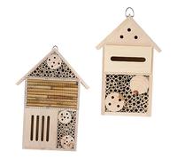 COLLBATH 2Pcs Painted Bee Hive Nest House for Garden Hanging Cabin Attracting Ladybugs Butterflies Beetles Ecological Insect Shelter Decorative Outdoor Bug Home