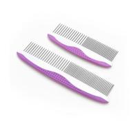 COLLBATH 2pcs Pet Grooming Combs Round Head Detangling Brush for Cat Dog Pet Comb Dog Deshedding Tool Hair Remover