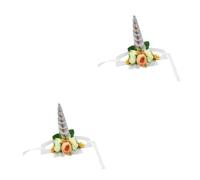 COLLBATH 2pcs Pet Party Hat Unicorn Hat for Cat Dog Puppy Soft Comfortable Gentle on Skin Photo Shoot Props