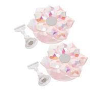 COLLBATH 2pcs Pink Cherry Blossom Iridescent Nail Tip Holder Stand Magnetic Plastic Nail Art Display Base for Manicure Practice Beginner-friendly Press Stand Salon DIY Tool to Art Skills