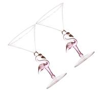 COLLBATH 2Pcs Pink Frosted Flamingo Wine Glasses Glass Cocktail Cups for Weddings Parties Banquets Elegant Stemless Design for Red Wine Brandy