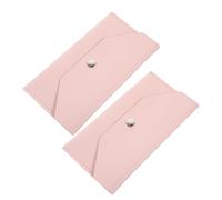 COLLBATH 2pcs Pink Pu Small Envelope Wallet for Cash and Cards, Compact Reusable Money Clip with Secure Closure, for Formal Occasions and Travel