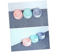 COLLBATH 2pcs Plastic Pet Feeder Bowls with Bow Knot Decor Durable Eco Friendly Round Dog Cat Food Dish Lightweight and Easy to Clean Suitable for Puppy and Small Pets Green