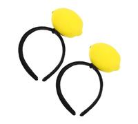COLLBATH 2pcs Plush Lemon Hair Hoop Funny Fruit Headband for Parties Weddings Holidays Comfortable Fit Lifelike Design Soft Material Hair Accessory for Festive Celebrations