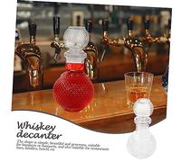 COLLBATH 2Pcs Premium Transparent Glass Whiskey Decanter Thickened Creative Liquor Bottles for Home Bar Elegant Smooth Touch Decorative Wine Dispenser