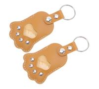 COLLBATH 2pcs PU Leather Pet Hair Keepsake Keyring Dog Cat Paw Pendant for Hair Storage Memorial Keychain for Cherished Pet Remembrance and Display