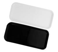 COLLBATH 2pcs Rectangle Mousse Cake Plates Food Serving Trays Black and White Dessert Snack Display Holders for Home Kitchen Party