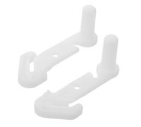 COLLBATH 2pcs Refrigerator Door Stop Parts - White Plastic Restraint Stop Compatible With Haier - Heavy Duty Plastic Latch Buckle for Fridge Door Parts Replacement