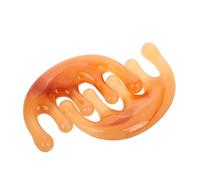 COLLBATH 2Pcs Resin Gua Sha Comb Large 5-Tooth Scalp Massager Hair Massage Tool Head Scratcher for Meridian Therapy and Acupressure, Brown Semi-Circle Massage Comb for Relaxation and Scalp