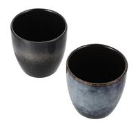 COLLBATH 2pcs Retro Ceramic Tea Cup Japanese Style Chinese Tea Tasting Cups with Kiln-Change Glaze Suitable for Hot and Cold Drinks at Home Office