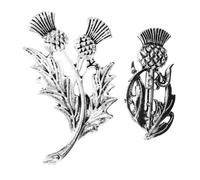COLLBATH 2pcs Retro Scottish Thistle Brooch Vintage Brooch for Scarf Shawl and Bag Decoration