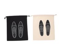 COLLBATH 2pcs Reusable Cotton Drawstring Shoe Bags for Travel Dustproof Packing Organizer Pouches for Men Women Gym College Hotel Lightweight Sustainable Travel Essentials