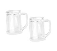 COLLBATH 2pcs Reusable Double Wall Freezable Beverage Cups for Beer Tea Cold Drinks Clear Frosty Cooling Glasses Suitable for Summer Refreshing Iced Drinks