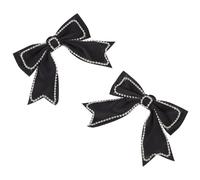 COLLBATH 2Pcs Rhinestone Bow Brooch Vintage Decorative Clothing Accessory for Shirts Skirts Elegant Fashion Adornment for Special Occasions