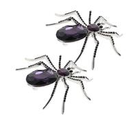 COLLBATH 2pcs Rhinestone Spider Brooch Vintage Insect Pin Jewelry Decoration for Women Men Bling Badge for Suit Hat Bag Skirt Eye Catching for Spider Enthusiasts