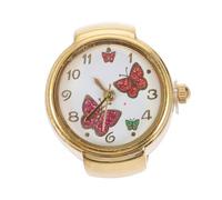 COLLBATH 2pcs Ring Watch Gold Watch Ring Large Numbers Accurate Time Stylish Butterfly Decor for Women