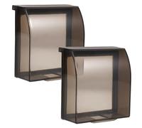 COLLBATH 2pcs Self-Adhesive Waterproof Socket Outlet Cover Box Splash Protection, 86-Type Wall Socket Protector, Weatherproof Sticky Plug Receptacle Cover for Home Use